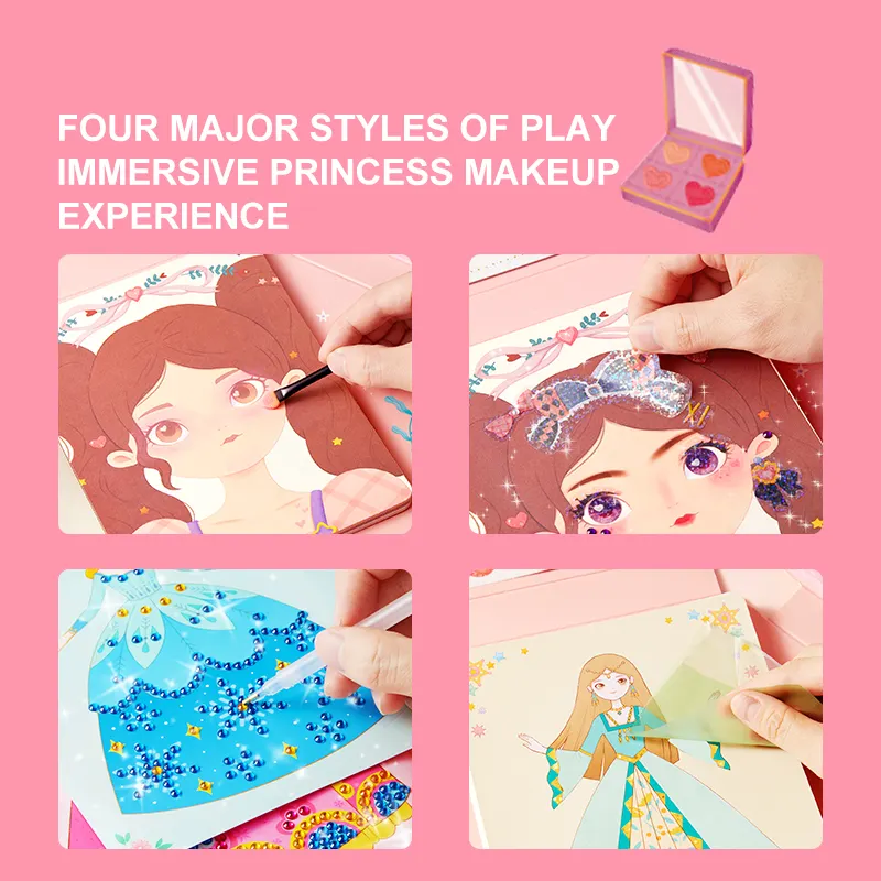 3-in-1 Princess DIY Sticker Dress-Up Activity Book for Kids